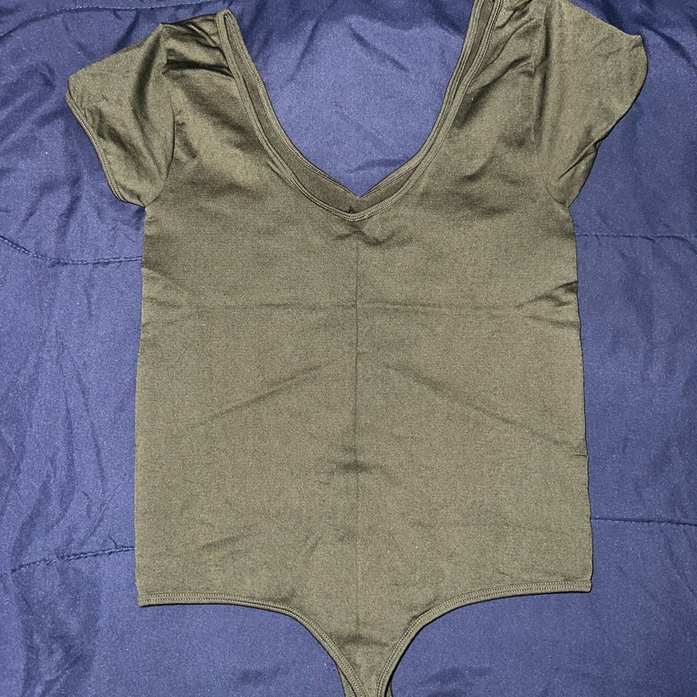Stylish Olive V-Neck Bodysuit